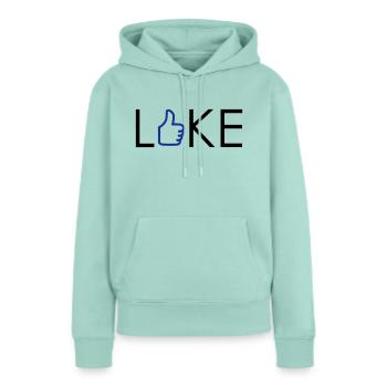 J'aime - J'aime - pouces vers le haut - Sweat à capuche Premium bio Femme - menthe  - Devant - Julia (174cm)