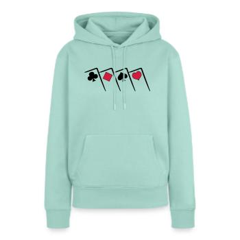 Pokern Poker all in Texas Holdem Karten Shirt - Sweat à capuche Premium bio Femme - menthe  - Devant - Julia (174cm)