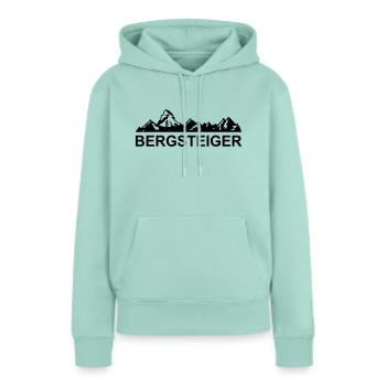 alpiniste - Sweat à capuche Premium bio Femme - menthe  - Devant - Julia (174cm)