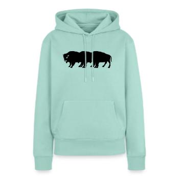 bisons - Frauen Premium Bio Hoodie - Mint  - Vorne - Julia (174cm)
