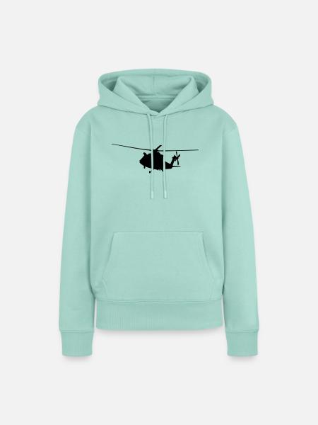 helikopter silhouette - Frauen Premium Bio Hoodie - Mint