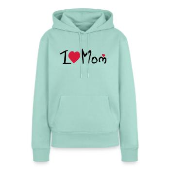 I heart Mom - Frauen Premium Bio Hoodie - Mint  - Vorne - Julia (174cm)