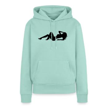 sexy - Sweat à capuche Premium bio Femme - menthe  - Devant - Julia (174cm)