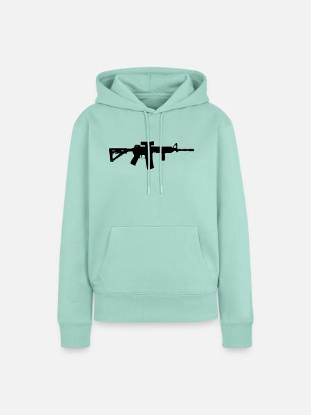 ar15 rifle m4 tactical - Frauen Premium Bio Hoodie - Mint