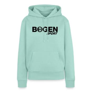 bogen_sport_2__f1 - Sweat à capuche Premium bio Femme - menthe  - Devant - Julia (174cm)
