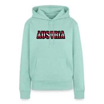 Austria Design - Sweat à capuche Premium bio Femme - menthe  - Devant - Julia (174cm)