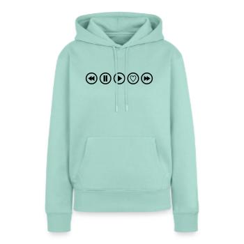 play musik herz taste - Frauen Premium Bio Hoodie - Mint  - Vorne - Julia (174cm)