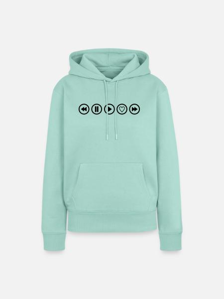 play musik herz taste - Frauen Premium Bio Hoodie - Mint