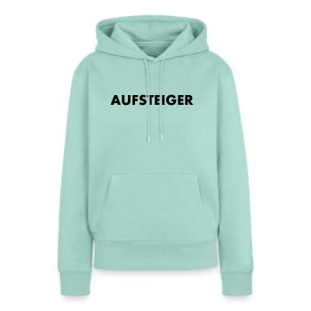 aufsteiger - Frauen Premium Bio Hoodie - Mint  - Vorne - Julia (174cm)