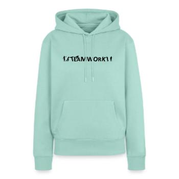 Menschen - Teamwork - Frauen Premium Bio Hoodie - Mint  - Vorne - Julia (174cm)
