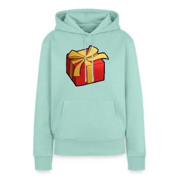 cadeau - Sweat à capuche Premium bio Femme - menthe  - Devant - Julia (174cm)