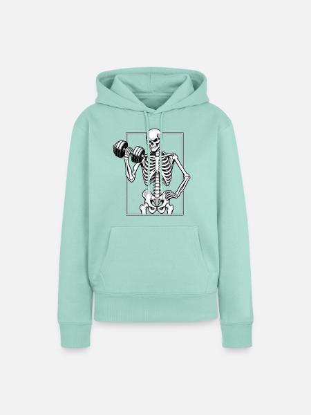 Skelett beim Hanteltraining - Frauen Premium Bio Hoodie - Mint