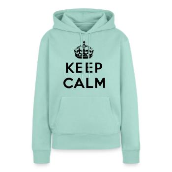 Keep Calm - Frauen Premium Bio Hoodie - Mint  - Vorne - Julia (174cm)