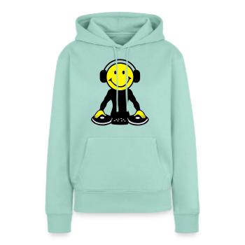 DJ - Sweat à capuche Premium bio Femme - menthe  - Devant - Julia (174cm)