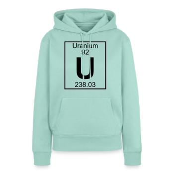 Periodic Element 92 - U (uranium) - BIG - Sweat à capuche Premium bio Femme - menthe  - Devant - Julia (174cm)