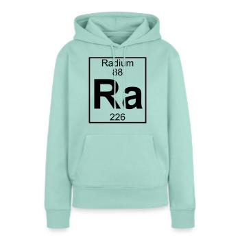 Element 088 - Ra (radium) - Full - Sweat à capuche Premium bio Femme - menthe  - Devant - Julia (174cm)