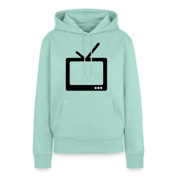 TV - Sweat à capuche Premium bio Femme - menthe  - Devant - Julia (174cm)