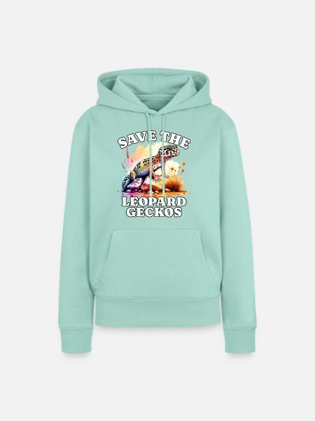 Save Leopardgecko - Frauen Premium Bio Hoodie - Mint