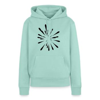 eclat tache peinture - Sweat à capuche Premium bio Femme - menthe  - Devant - Julia (174cm)