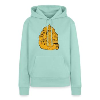 Ganesha - Frauen Premium Bio Hoodie - Mint  - Vorne - Julia (174cm)
