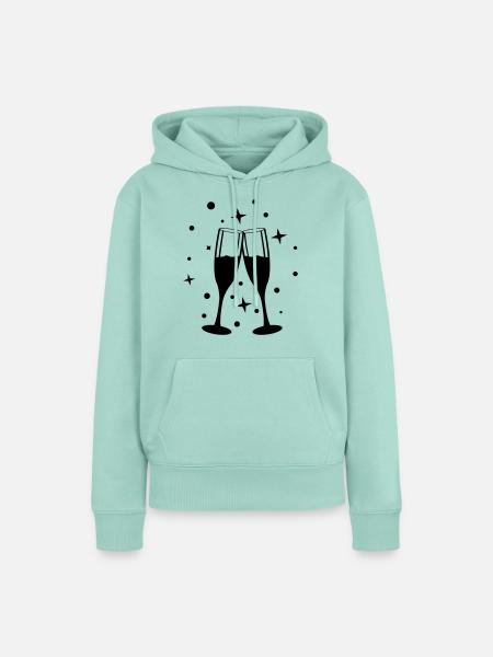 sekt anstossen design - Frauen Premium Bio Hoodie - Mint 