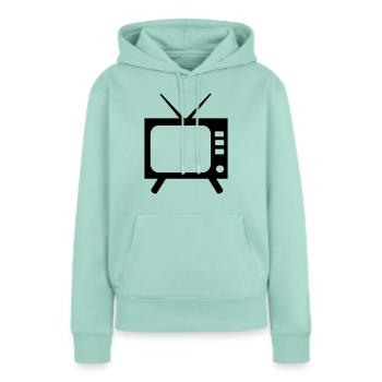 TV - téléviseur - Sweat à capuche Premium bio Femme - menthe  - Devant - Julia (174cm)