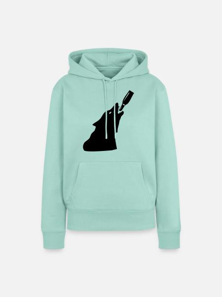 Besoffener Wolf - Frauen Premium Bio Hoodie - Mint