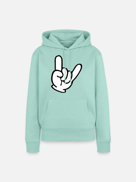 hand comic party - Frauen Premium Bio Hoodie - Mint