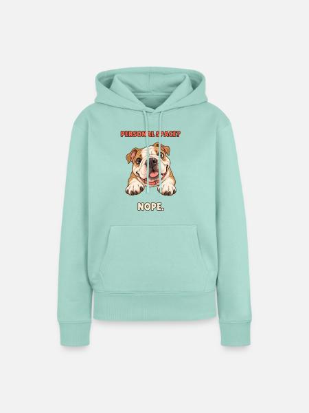 Personal Space Nope – Funny Bulldog - Frauen Premium Bio Hoodie - Mint