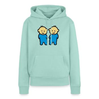 Twins Twins - - Sweat à capuche Premium bio Femme - menthe  - Devant - Julia (174cm)