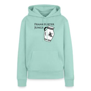 Frankfurter Jungs Bembel – Frankfurt Bembel Shop - Frauen Premium Bio Hoodie - Mint  - Vorne - Julia (174cm)