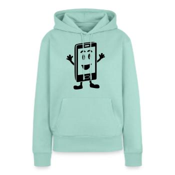 Handy smiley - Frauen Premium Bio Hoodie - Mint  - Vorne - Julia (174cm)