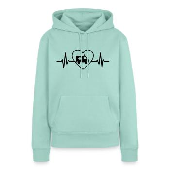 Notfall-Krankenwagen Rettung Herz-Krankenwagen - Frauen Premium Bio Hoodie - Mint  - Vorne - Julia (174cm)