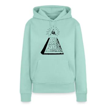 Pyramide - Sweat à capuche Premium bio Femme - menthe  - Devant - Julia (174cm)