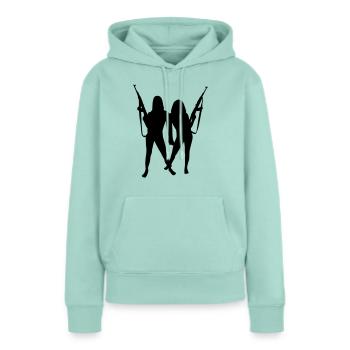 Womans and Guns - Frauen Premium Bio Hoodie - Mint  - Vorne - Julia (174cm)