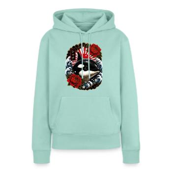 Orca im japanischen Irezumi Tattoo Stil - Frauen Premium Bio Hoodie - Mint  - Vorne - Julia (174cm)