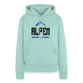 alpen design - Frauen Premium Bio Hoodie - Mint  - Vorne - Julia (174cm)