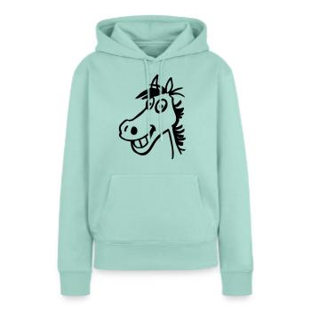 Beklopptes Pferd - Frauen Premium Bio Hoodie - Mint  - Vorne - Julia (174cm)