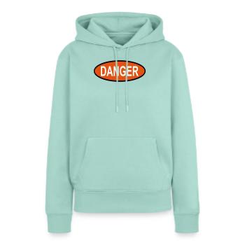 Danger - Frauen Premium Bio Hoodie - Mint  - Vorne - Julia (174cm)