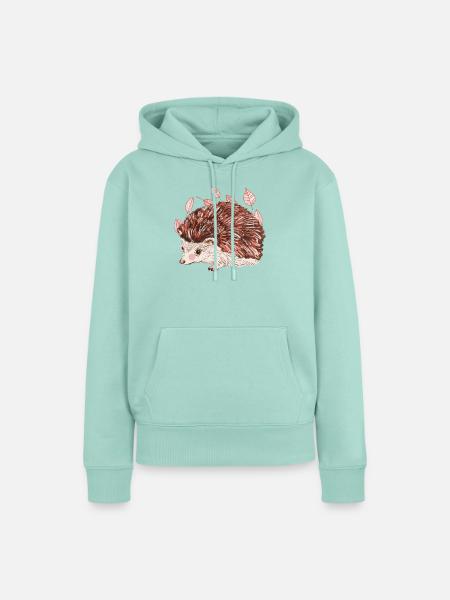 Herbstigel mit rotem Fellakzent - Frauen Premium Bio Hoodie - Mint