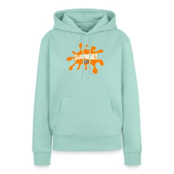 Surprise ! - Sweat à capuche Premium bio Femme - menthe  - Devant - Julia (174cm)