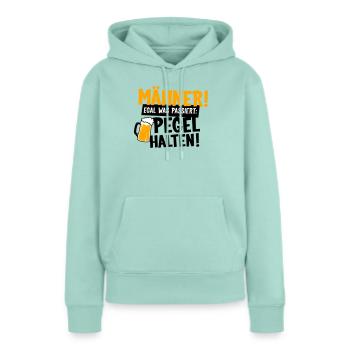 Männer Pegel halten - Frauen Premium Bio Hoodie - Mint  - Vorne - Julia (174cm)