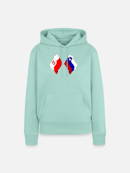Flagge Polens und Sloweniens - Frauen Premium Bio Hoodie - Mint