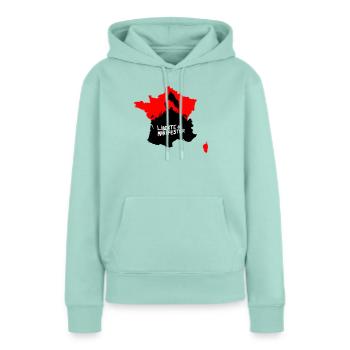 Liberté de manifester - Sweat à capuche Premium bio Femme - menthe  - Devant - Julia (174cm)