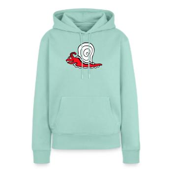 Schnecke Schnell Kriechen Lustig Cartoon Raserei - Frauen Premium Bio Hoodie - Mint  - Vorne - Julia (174cm)