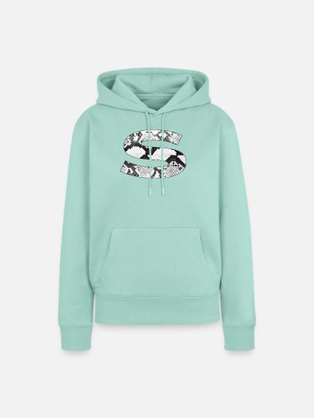 Schlangenleder-Muster Buchstabe s - Frauen Premium Bio Hoodie - Mint