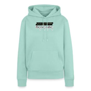 Multi Tibet - Sweat à capuche Premium bio Femme - menthe  - Devant - Julia (174cm)