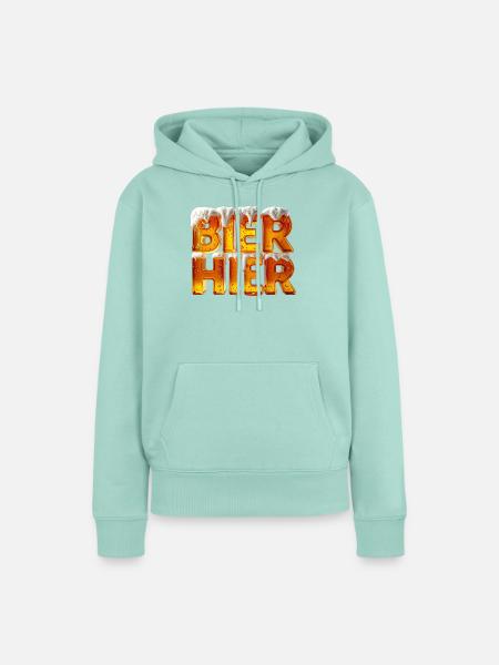 Bier? Hier! – 3D Bierglas-Buchstaben mit Schaum - Frauen Premium Bio Hoodie - Mint