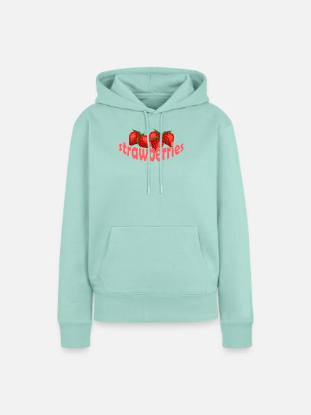 STRAWBEERIES - Frauen Premium Bio Hoodie - Mint