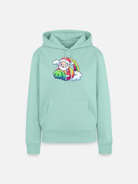 Wurm Weihnachtsmann Weihnachten - Frauen Premium Bio Hoodie - Mint